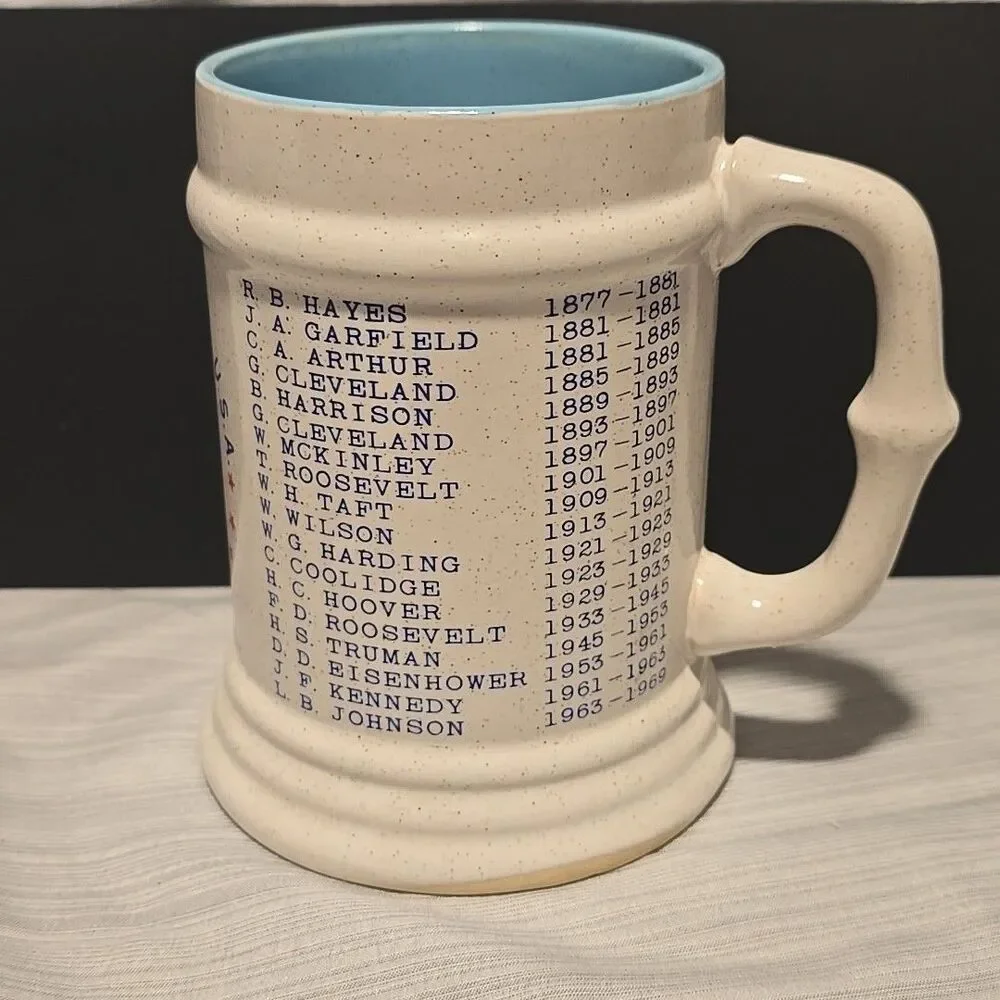 Vintage Presidents Of The USA Coffee, Tea Mug Washington To Nixon 1969,Stoneware